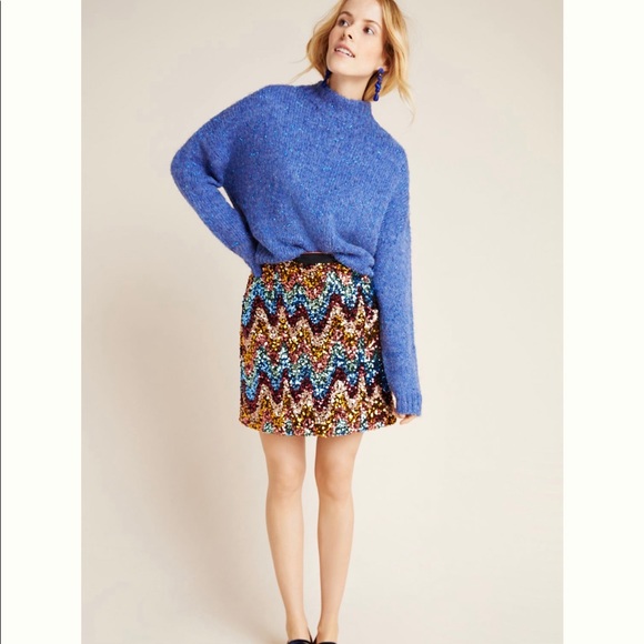 Anthropologie Dresses & Skirts - Maeve Zigzag Sequin Mini Skirt
